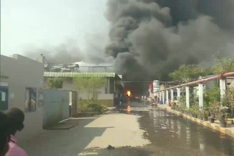 Massive Fire Breaks Out at Chemical Factory in Sangareddy District Near Hyderabad, 8 Injured