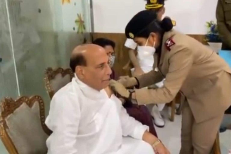 ‘Safe and Hassle Free’: Rajnath Singh Gets First Dose of Coronavirus Vaccine