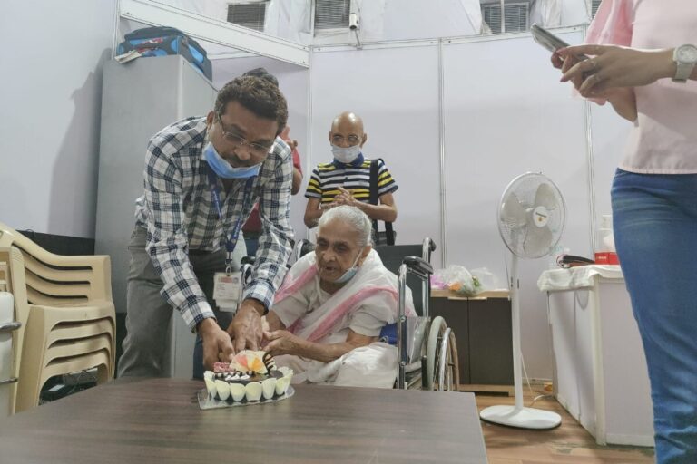 Mumbai Woman Gets 1st Covid Shot as a Gift on Her 100th B’day Amid More than 1L Vaccinations in Maha