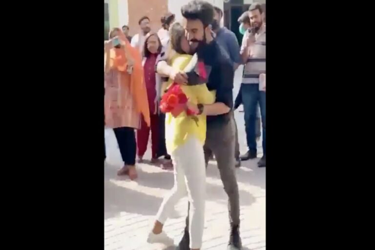 Pak Girl Goes Down on Knee to Propose Classmate, He Hugs Her. What Next? Expulsion from Lahore Univ