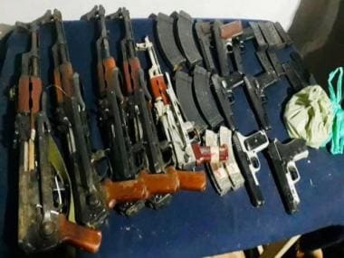 Security forces in Jammu and Kashmir’s Kupwara seize huge cache of arms, including five AK assault rifles