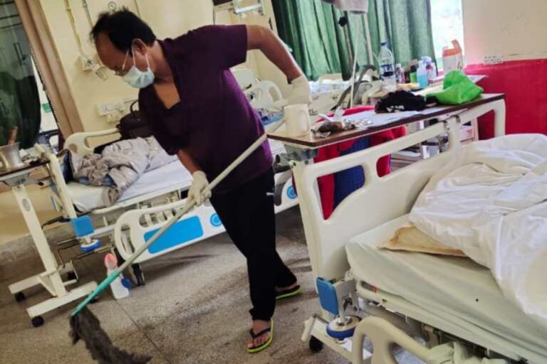 Leading by Example, Covid-19 Positive Mizoram Minister Mops Hospital Floors
