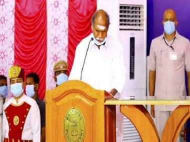 N Rangasamy sworn in as Puducherry Chief Minister, BJP to get dy CM post, two other ministries