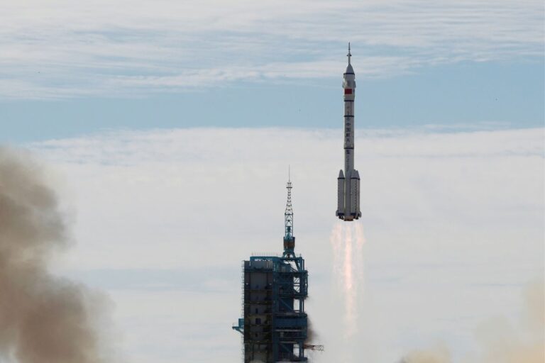 China Launches First Three-Man Crew to New Space Station