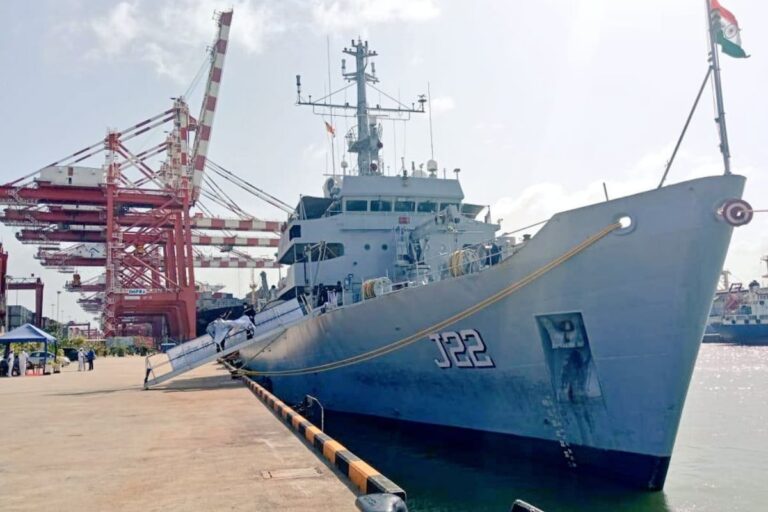 India Dispatches State-of-the-art Naval Ship to Help Sri Lanka Survey Gutted Cargo Vessel