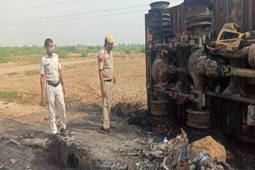 Haryana: Two Trucks Catch Fire After Head On Collision, Driver Burnt Alive