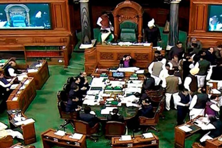 Cong Members Throw Papers, Torn Placards at Chair in Lok Sabha