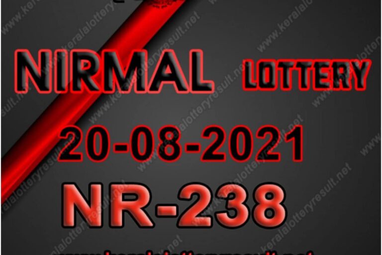 Kerala Nirmal NR-238 Lottery Result 2021 Live Updates: Check Winning Numbers for August 20 Lottery
