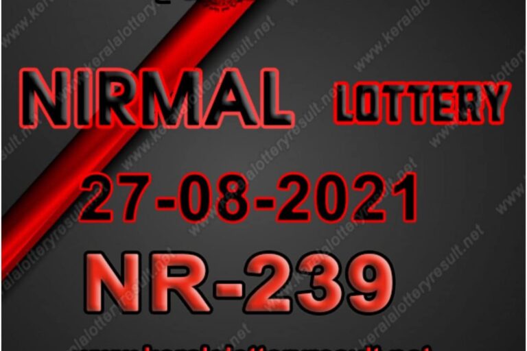 Kerala Nirmal NR-239 Lottery Result 2021 Live Updates: Check Winning Numbers for August 27