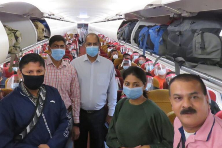 Small Group of Indian Officials Coordinating Evacuation Missions at Kabul Airport