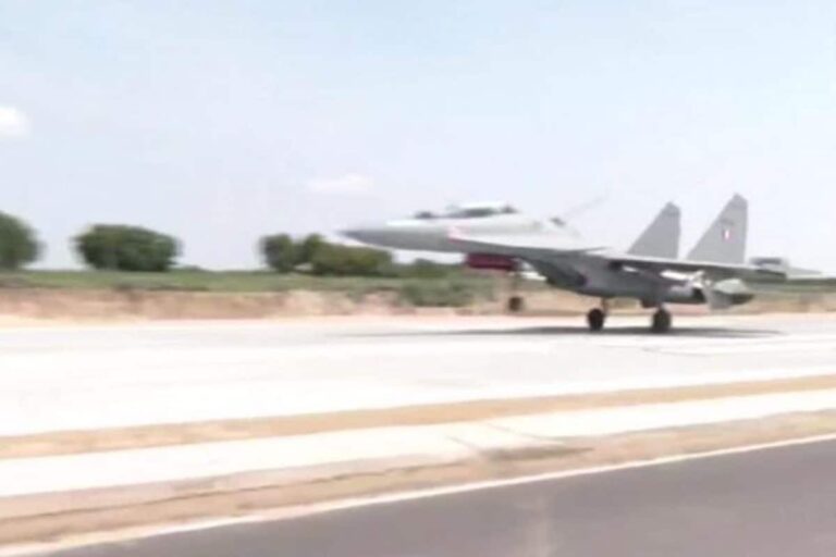 WATCH | IAF Drill on India’s New ‘Emergency Landing Strip’ on Rajasthan Highway; Rajnath, Gadkari on Board