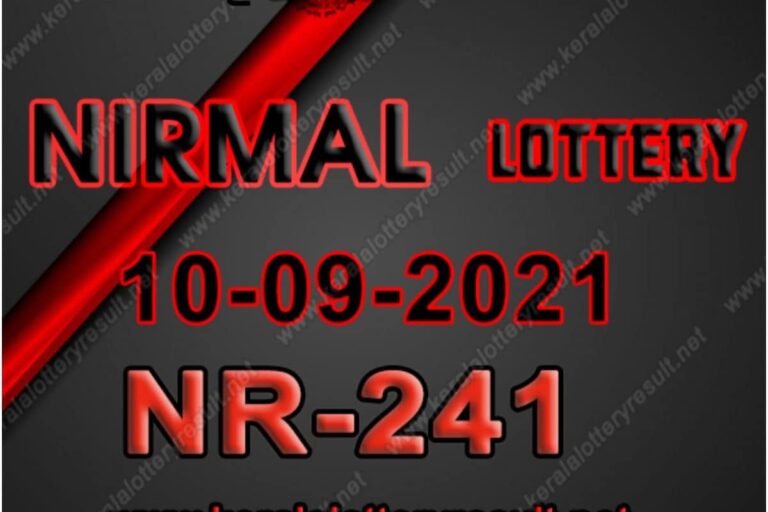 Kerala Nirmal NR-241 Lottery Result 2021 Live Updates: Check Winning Numbers for September 10
