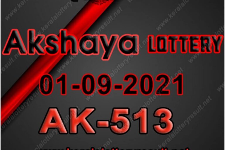 Kerala Akshaya AK-513 Lottery Result 2021 Live Updates: Check Winning Numbers for September 1