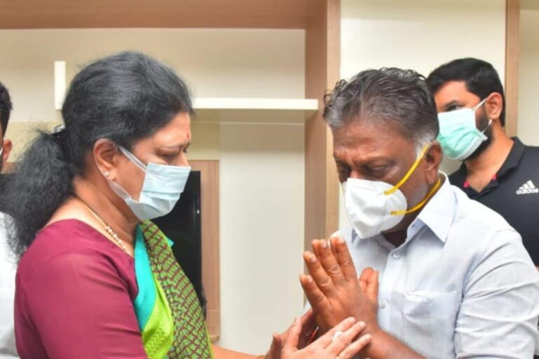 Sasikala’s Meeting with OPS Over Wife’s Death Hints at Thaw in Rivalry