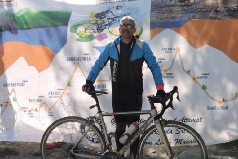 Army Officer Sets New Guinness Record for ‘Fastest Solo Cycling’ from Leh to Manali