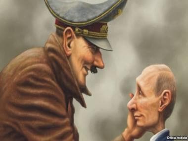 Ukraine tweets cartoon showing Adolf Hitler with Vladimir Putin amid Russian attack