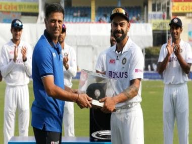 Virat Kohli becomes 12th Indian to pay 100 Tests, receives special memento from ‘childhood hero’ Rahul Dravid