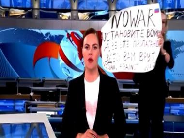 Russian journalist disrupts state TV broadcast to protest against Ukraine war; watch video here