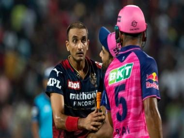 Watch: Harshal Patel, Riyan Parag get involved in a heated exchange during RCB vs RR game in Pune