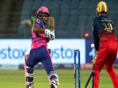 Wanindu Hasaranga dismisses Sanju Samson for the fifth time in T20s