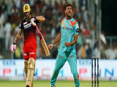 IPL 2022: RCB skipper Faf du Plessis dismissed for a golden duck by Mohsin Khan