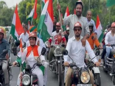 Oppn didn’t participate in Tiranga bike rally, says Anurag Thakur; Cong retorts with ‘will have our own celebrations’