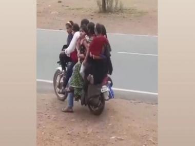 ‘Survival of maximum’: Twitter stunned after man spotted riding with 7 on two-wheeler