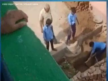 Watch: Bihar government school students chop wood, cut stones; disciplinary action taken