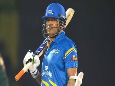 Sachin Tendulkar on fire during Road Safety World Series; watch his brilliant six