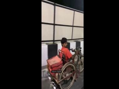 Watch: Specially-abled Zomato delivery agent delivers food on motorised wheelchair, internet hails him
