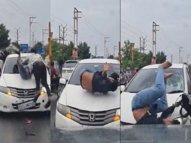 Watch: Car rams engineering students fighting outside Ghaziabad college, FIRs registered