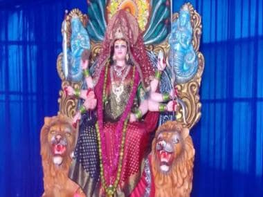 Hyderabad: Two burqa clad women attempt to trash Durga idol, held
