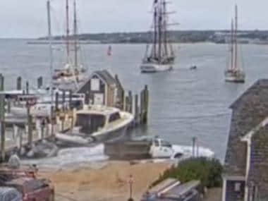 Viral video: Driver hurtles truck into sea after brakes fail