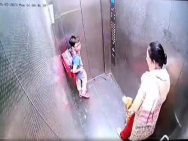 Caught on camera: Dog bites child inside lift, owner remains unaffected