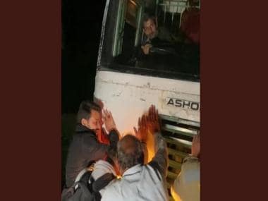 Watch: Minister Anurag Thakur pushes bus stuck in poll-bound Himachal’s Bilaspur