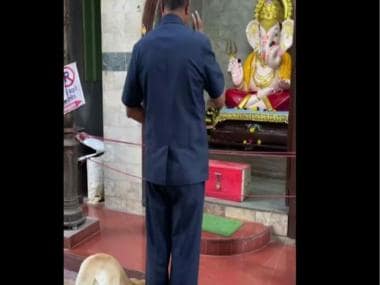 Watch: Dog bows down, prays at Lord Ganesha temple in viral video
