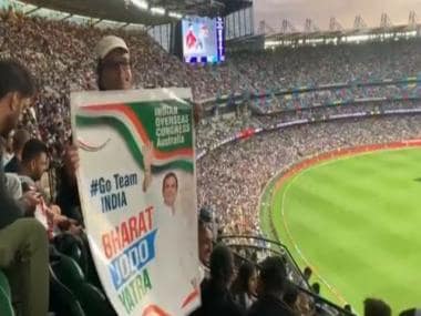 BJP’s overseas wing hits Rahul Gandhi’s ‘Bharat Jodo Yatra’ posters at Ind-Zim T20 World Cup match out of park