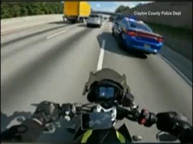 Georgia police catch overspeeding motorcyclist through his own viral video; Watch