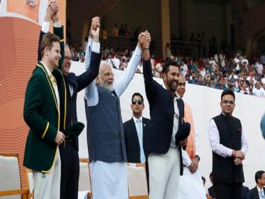 Watch: PM Narendra Modi presents Rohit Sharma with Test cap in Ahmedabad